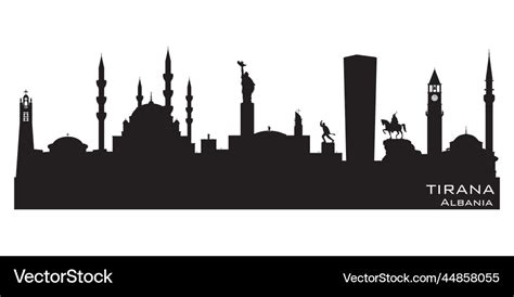 Tirana albania city skyline silhouette Royalty Free Vector