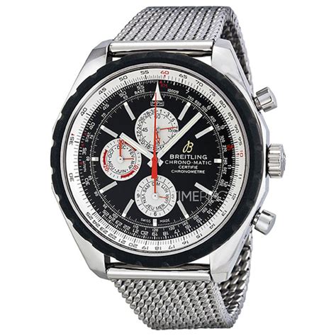 Breitling Navitimer Chrono Matic Black Dial Mens Watch A B Ss