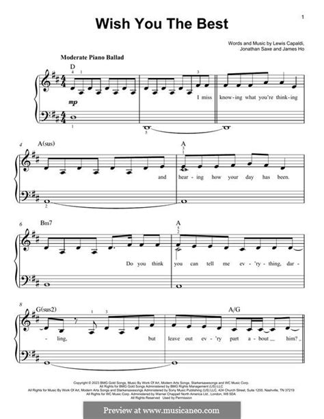 Wish You The Best By L Capaldi Sheet Music On MusicaNeo