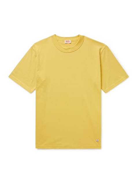 Armor Lux - Callac Logo-Appliquéd Cotton-Jersey T-Shirt - Yellow Armor Lux