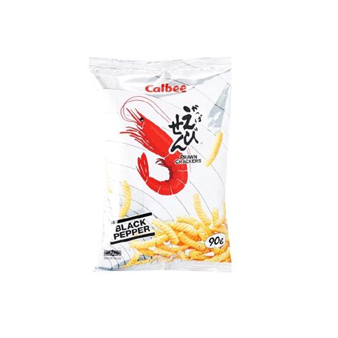 Calbee Prawn Cracker Black Pepper 90G Japanese Halal Shopee Singapore