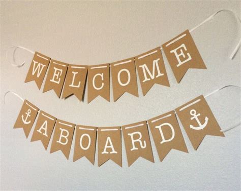 Welcome Aboard banner Customizable Nautical Party