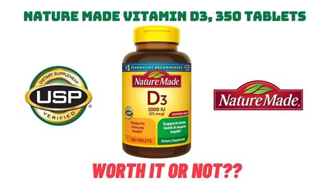 Nature Made Vitamin D3 350 Tablets Vitamin D 1000 IU 25 Mcg Review