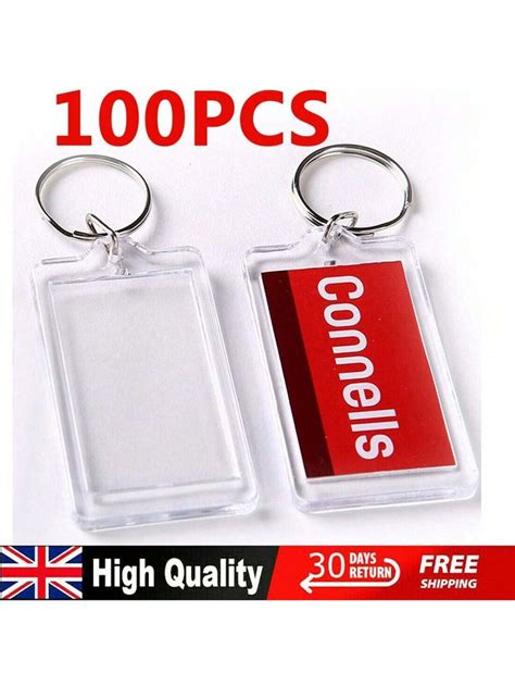 X Clear Acrylic Plastic Blank Photo Keyrings Passport Insert