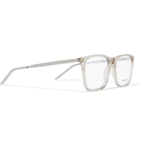 Saint Laurent Square Frame Acetate Optical Glasses Brown Saint Laurent