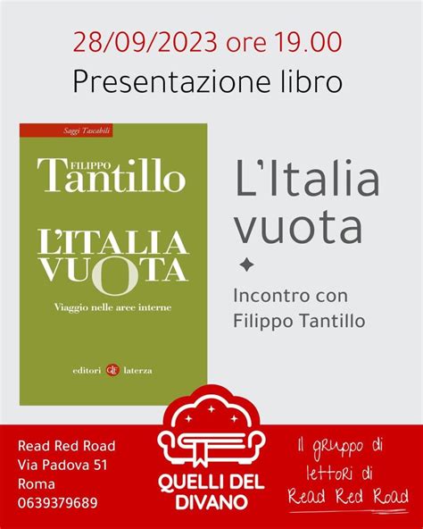 Presentazione L Italia Vuota Incontro Con Filippo Tantillo Read Red