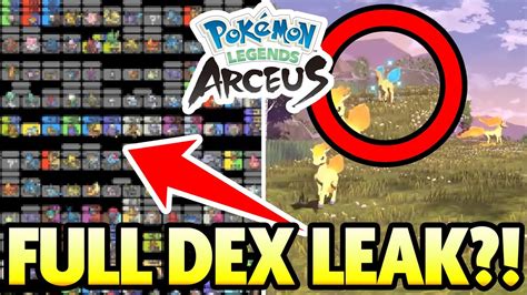 FULL POKEDEX LEAKED And SHINY QUESTS Pokemon Legends Arceus News And