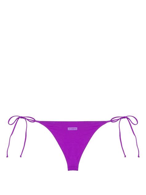 MC2 Saint Barth Marielle Logo Detail Bikini Bottoms Purple FARFETCH