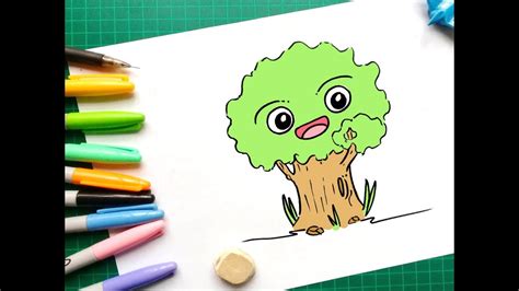 Como Dibujar Un Arbol Kawaii How To Draw A Tree Kawaii Youtube