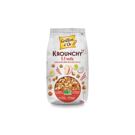 Krounchy 5 Fruits BIO Grillon D Or 500 G La Belle Vie Courses En