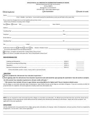 Fillable Online Instructions For Cpa Examination Application Transfer