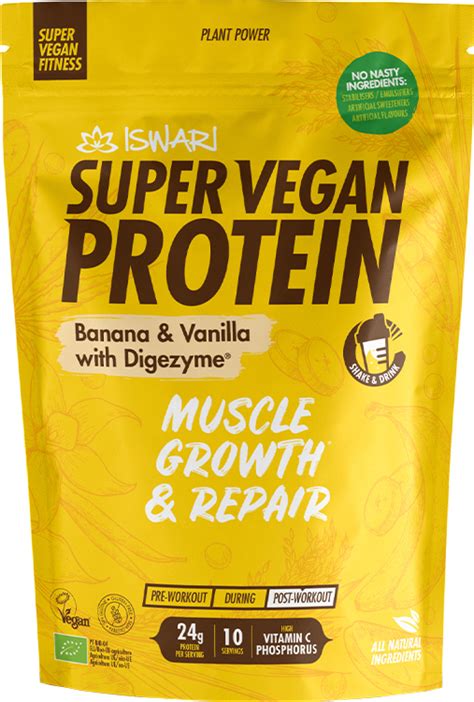 Iswari Super Vegan Protein Gr Banana Vanilla With Digezyme