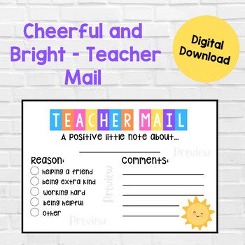 Bright Teacher Mail - Positive Note from the Teacher - Teacher Feedback