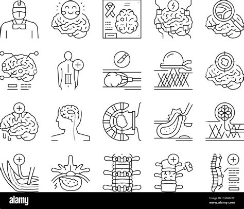 Neurosurgery Medical Treatment Icons Set Vector Stock Vector Image