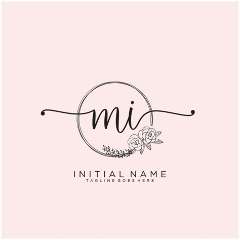 Inicial Mi Femenino Logo Colecciones Modelo Escritura Logo De Inicial