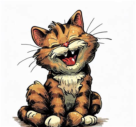 Premium AI Image | Beautiful laughing cat illustration icon avatar ...