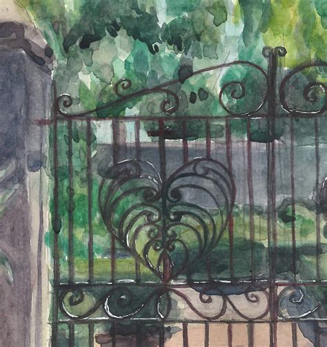 Charleston Watercolor Garden Gate Painting Print | Etsy