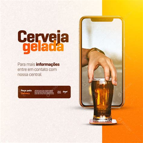 Pe A Sua Cerveja Gelada Pelo Delivery Social Media Psd Edit Vel