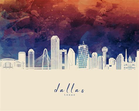 Dallas Skyline Panorama 3 Digital Art by Bekim M