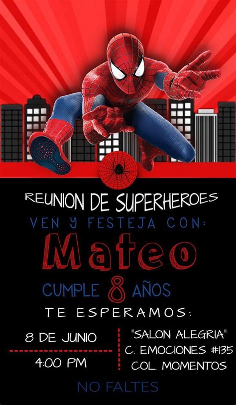 Invitacion Spiderman En Invitacion De Spiderman Invitaciones