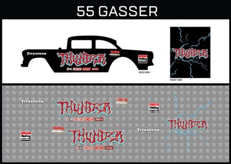 Hot Wheels 1 64 55 Gasser Thunder Waterslide Printed White First Decals EBay Australia
