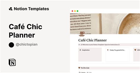 Café Chic Planner | Notion Template