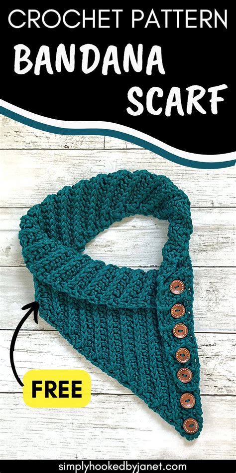 Crochet a Ribbed Bandana Scarf Free Pattern - Simply Hooked by Janet