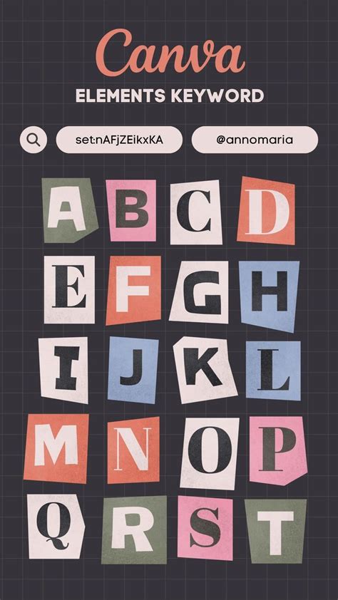 Canva Elements Keyword Cut Out Alphabet Letters Vintage Scrapbook