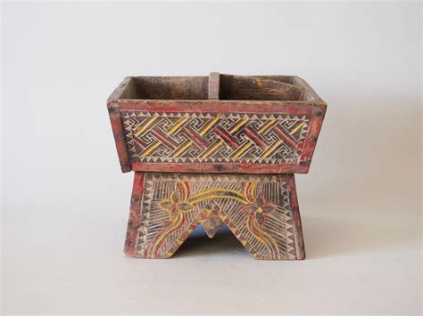 Dai Tribe Wood Carving Betel Nut Box Casablanca