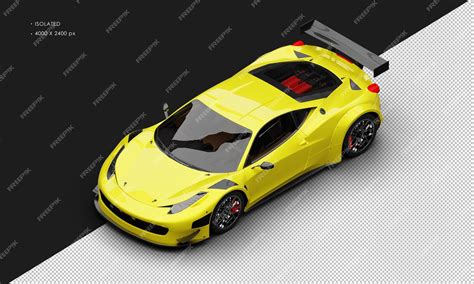 Premium Psd Isolated Realistic Metallic Yellow Modern Super Sport