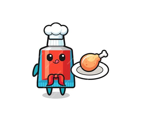 Premium Vector Toothpaste Fried Chicken Chef Cartoon Character