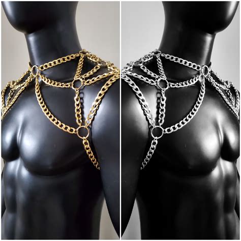 Men Body Chain Shoulder Shoulder Chain Harness Mens And Etsy