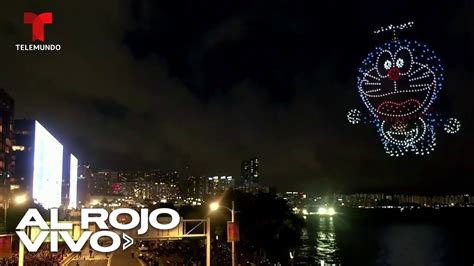 Espect Culo De Drones Ilumina El Cielo De Hong Kong Con Figuras De La