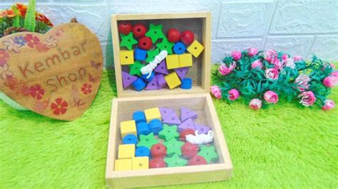 ronce montessori mainan edukasi kreativitas anak ape kotak meronce