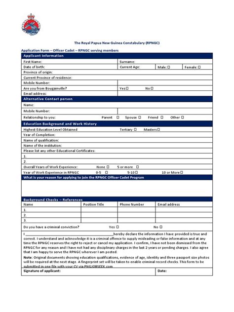 Officer Cadet Application Form Serving Members Final 1600 Pdf