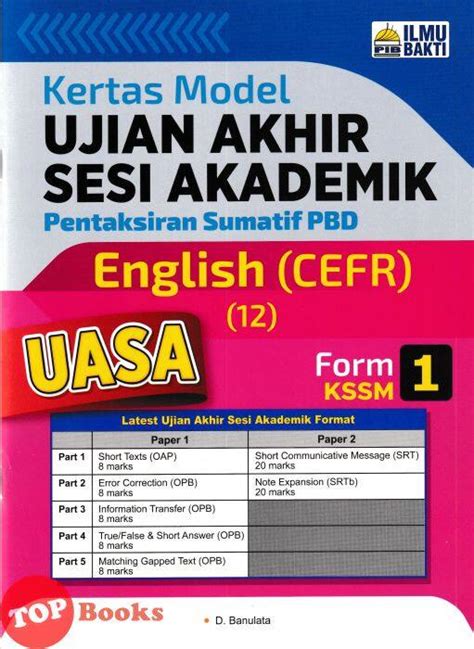 Topbooks Ilmu Bakti Kertas Model Uasa Pentaksiran Sumatif Pbd English