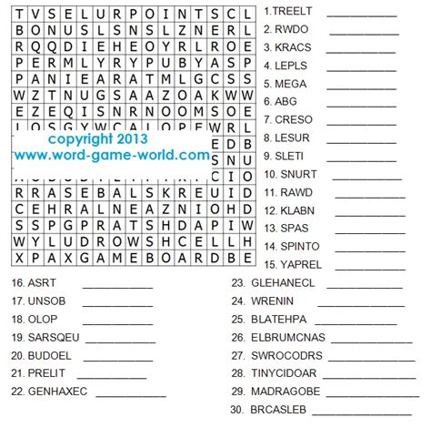 Scrabble Word Search