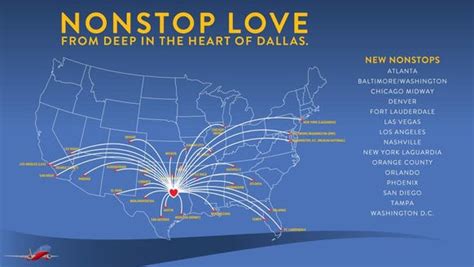 Southwest Announces 15 Long Routes From Dallas Love Field