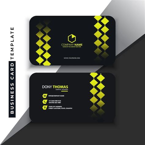 Premium Vector Yellow And Black Business Card Concept