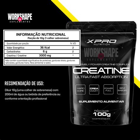 Creatina Monohidratada Xpro Refil G Workshape Fit Suplementos