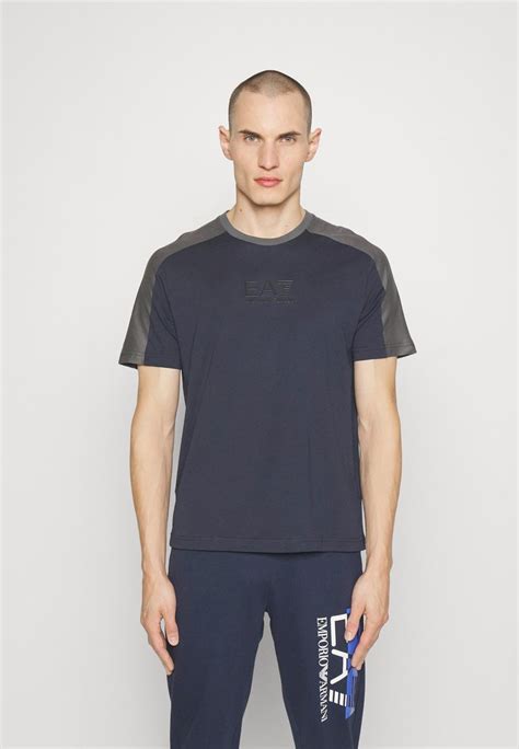 Ea7 Emporio Armani T Shirt Print Blu Navy Dunkelblau Zalando De