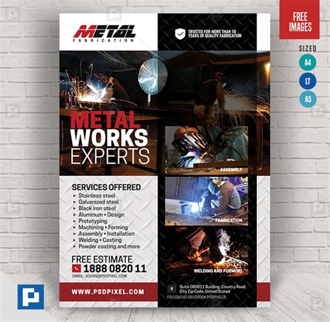 Steel Fabrication And Design Services Flyer Psdpixel