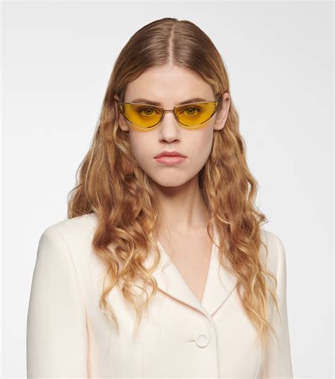 Miss Dior B U Cat Eye Sunglasses In Yellow Dior Eyewear Mytheresa