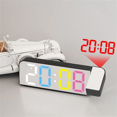 Electronic Lcd Digital Mirror Projection Time Table Desk Alarm Clock