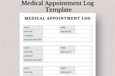 Medical Appointment Log Template, Medical Appointment Log, Doctor