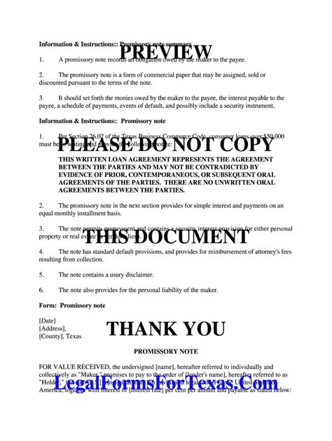 Texas Promissory Note Template Fill Online Printable Fillable Blank Pdffiller