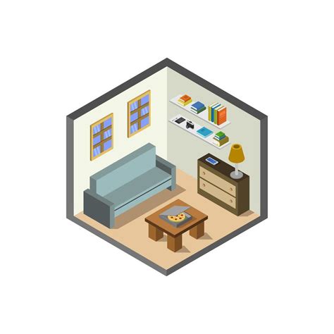 Isometric Living Room 1910842 Vector Art At Vecteezy