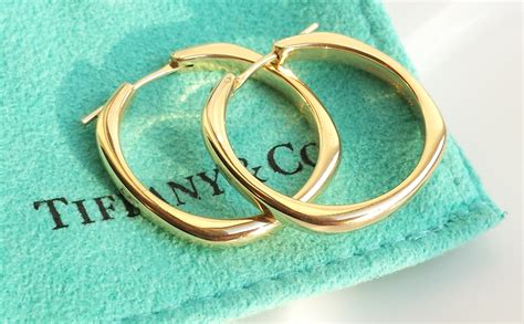 Tiffany And Co Vintage 18k Yellow Gold Large Hoop Earrings 25mm Diamete