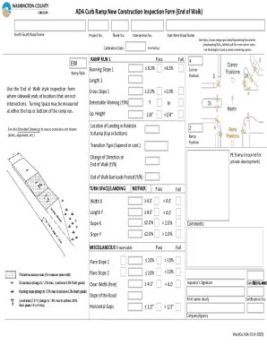 Fillable Online ADA Curb Ramp Inspection Form End Of Walk Fax Email