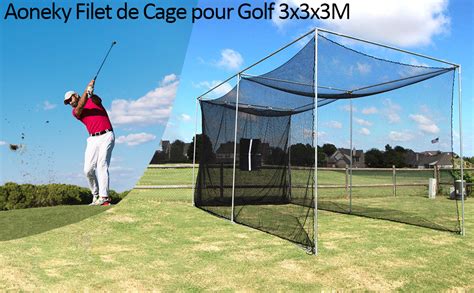 Aoneky Filet de Cage pour Golf Practice 3x3x3M Maille Carrée 2 5x2 5cm